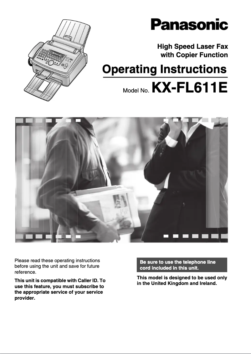 Page 1 de la notice Manuel utilisateur Panasonic KX-FL611E