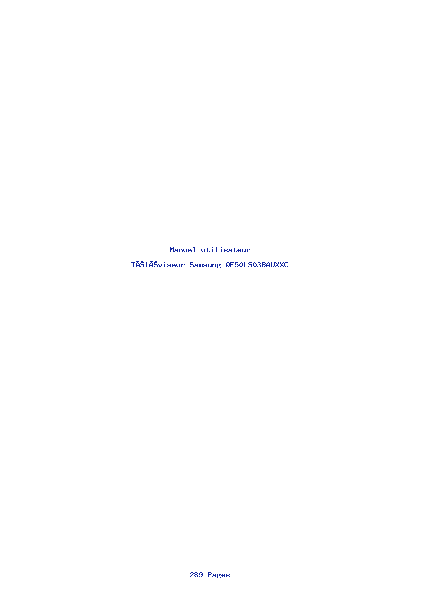 Page 1 de la notice Manuel utilisateur Samsung QE50LS03BAUXXC