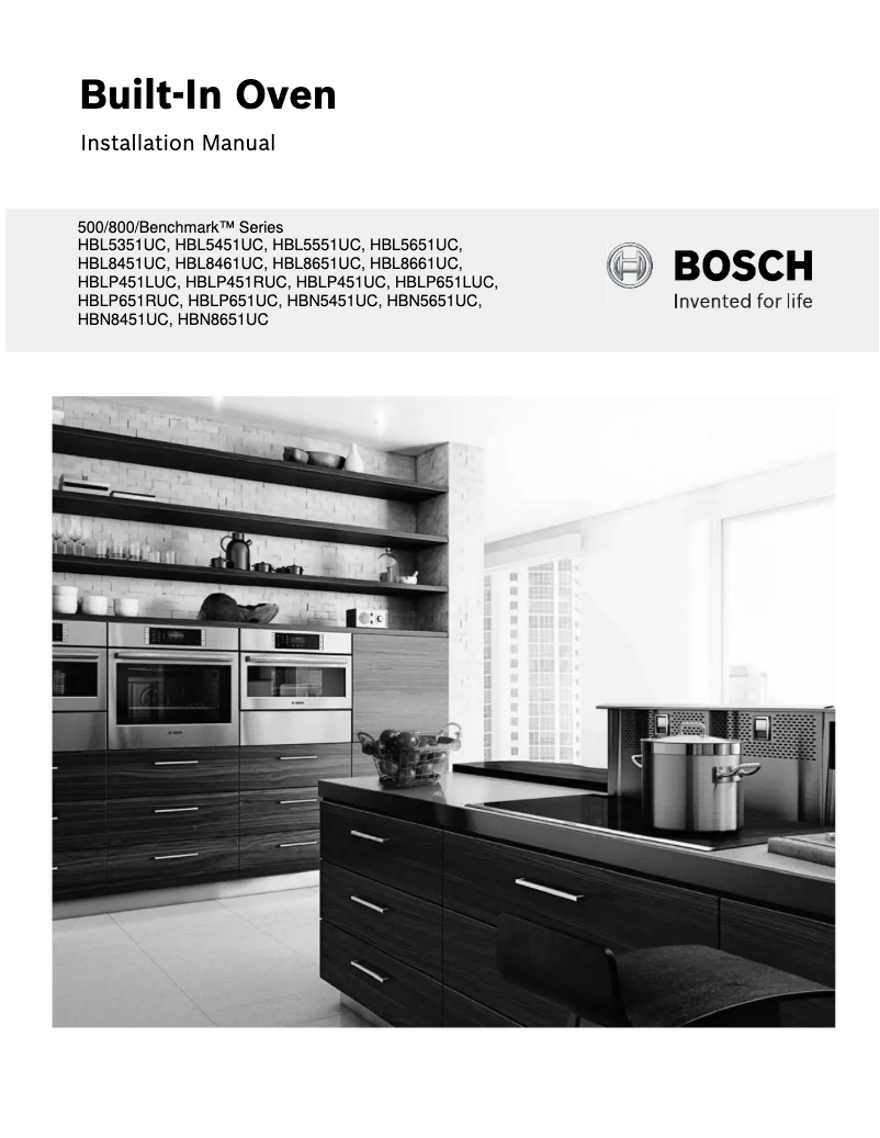 Page 1 of the manual Installation Guide Bosch HBN5451UC