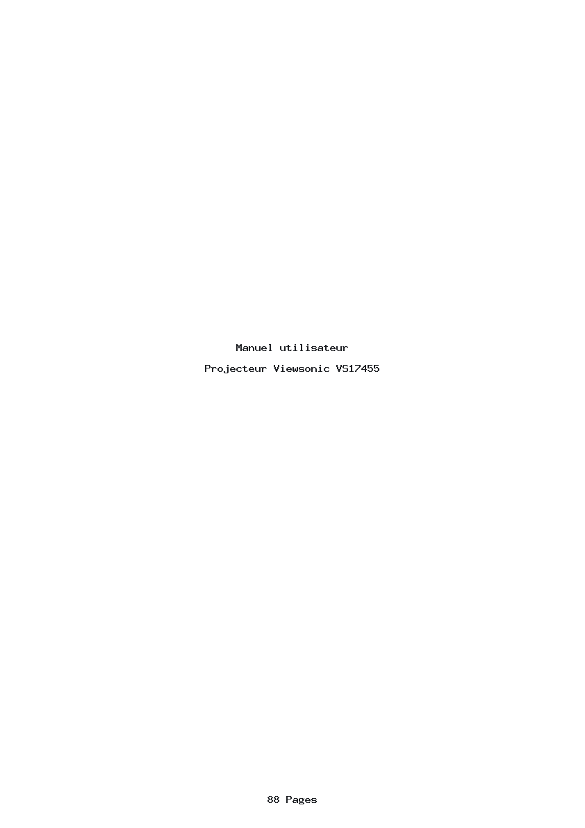 Page 1 de la notice Manuel utilisateur Viewsonic VS17455