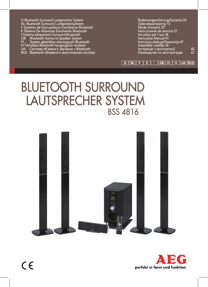 Page 1 de la notice Manuel utilisateur AEG BSS 4816
