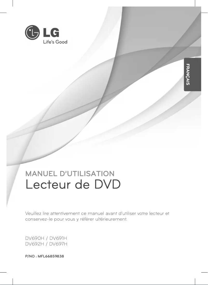 Page 1 de la notice Manuel utilisateur LG DV692H