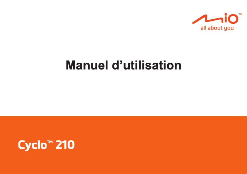 Page 1 de la notice Manuel utilisateur Mio Cyclo 210