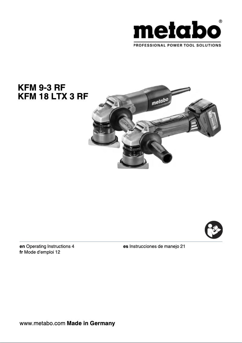 Page 1 of the manual User Manual Metabo KFM 9-3 RF