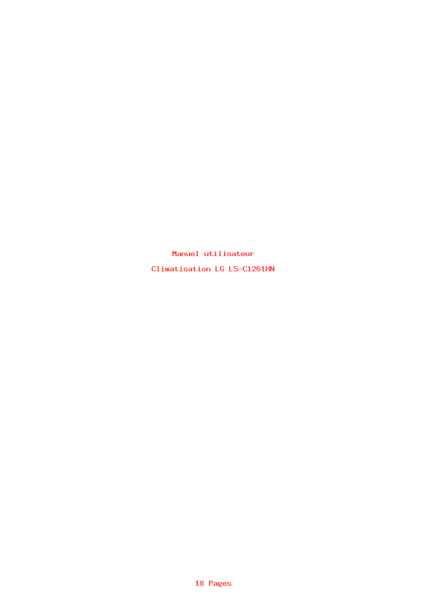 Page 1 de la notice Manuel utilisateur LG LS-C1261HN