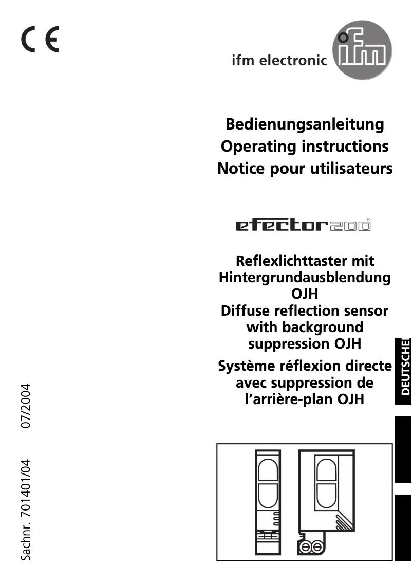 Page 1 de la notice Manuel utilisateur IFM OJ5193