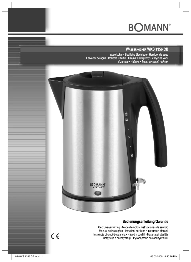 Page 1 de la notice Manuel utilisateur Bomann WKS 1356 CB