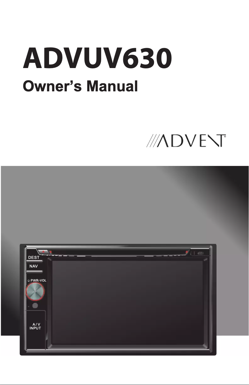 Page 1 of the manual User Manual Advent ADVUV630