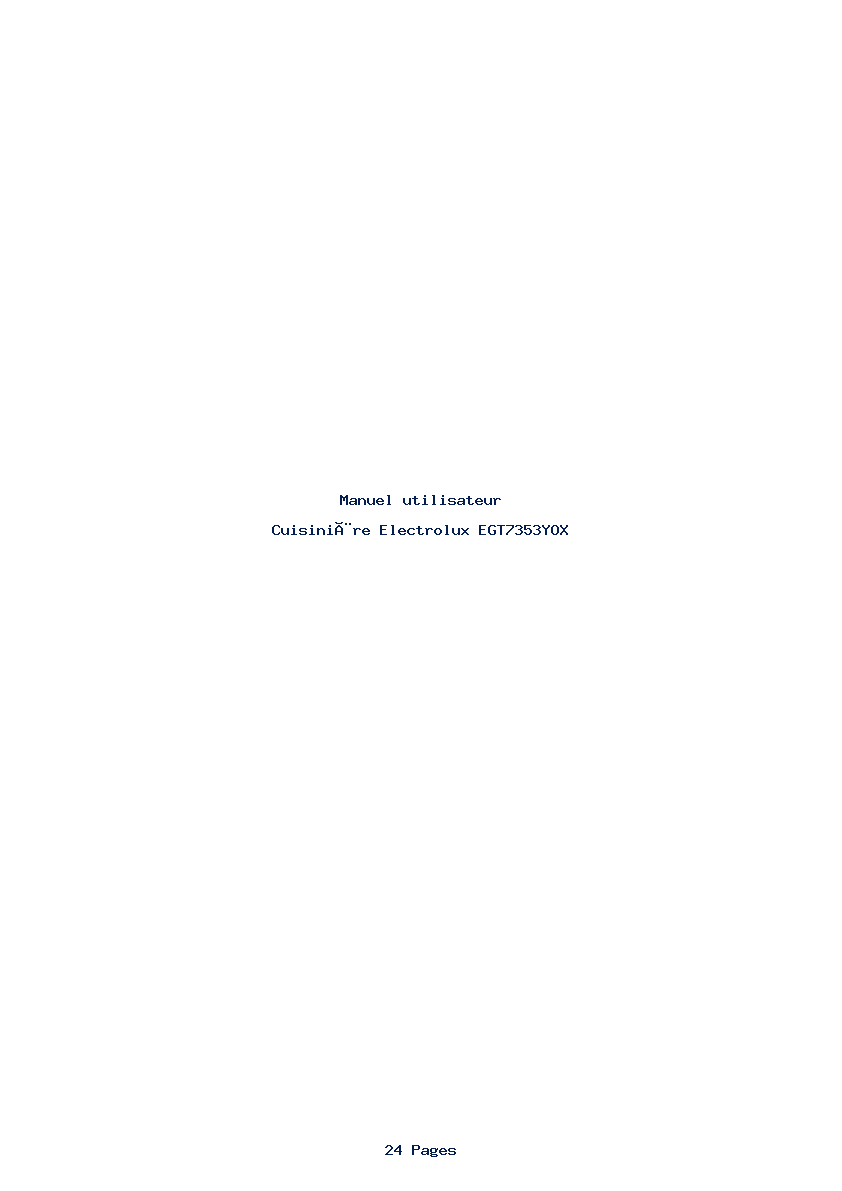 Page 1 de la notice Manuel utilisateur Electrolux EGT7353YOX