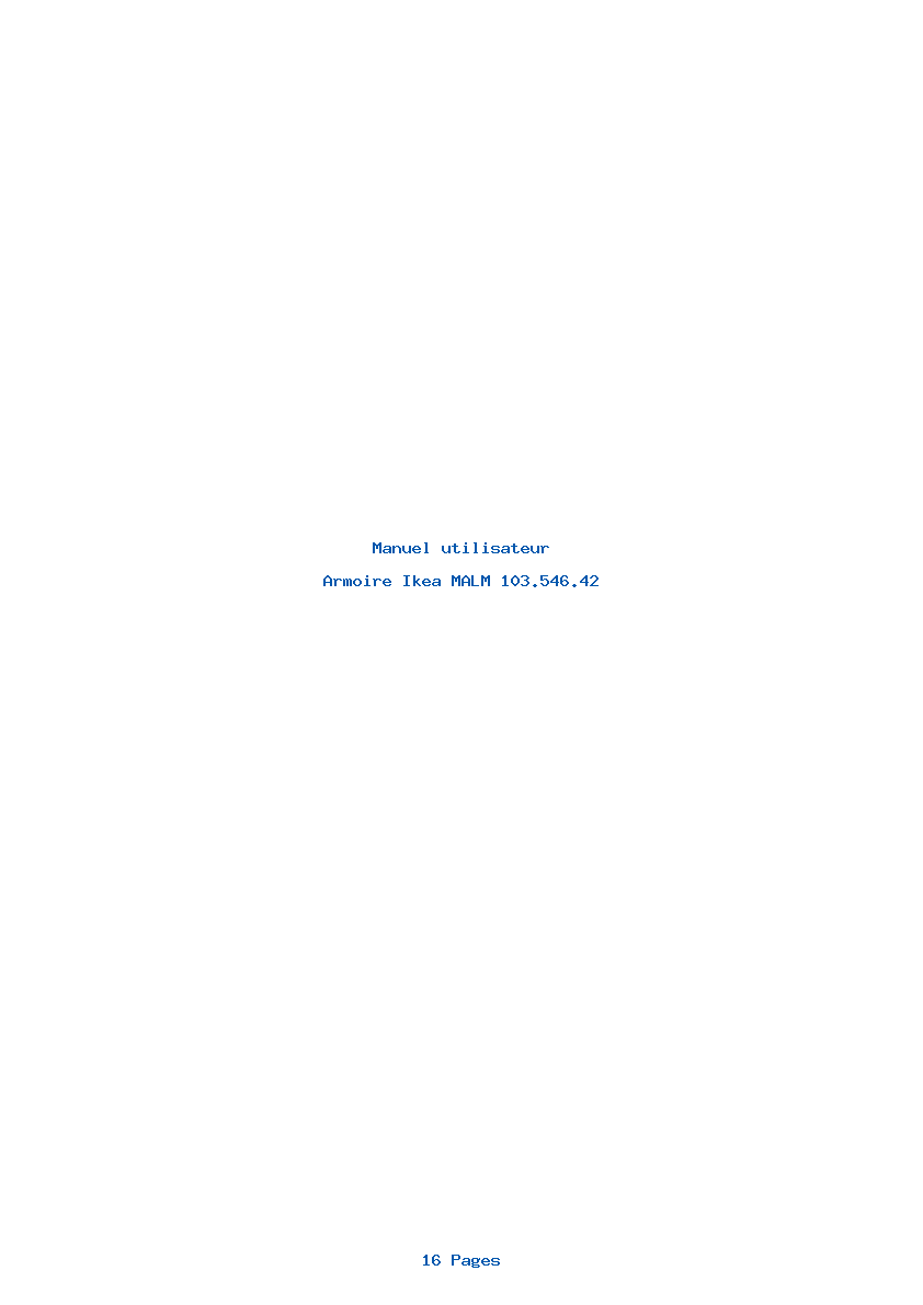 Page 1 de la notice Manuel utilisateur Ikea MALM 103.546.42