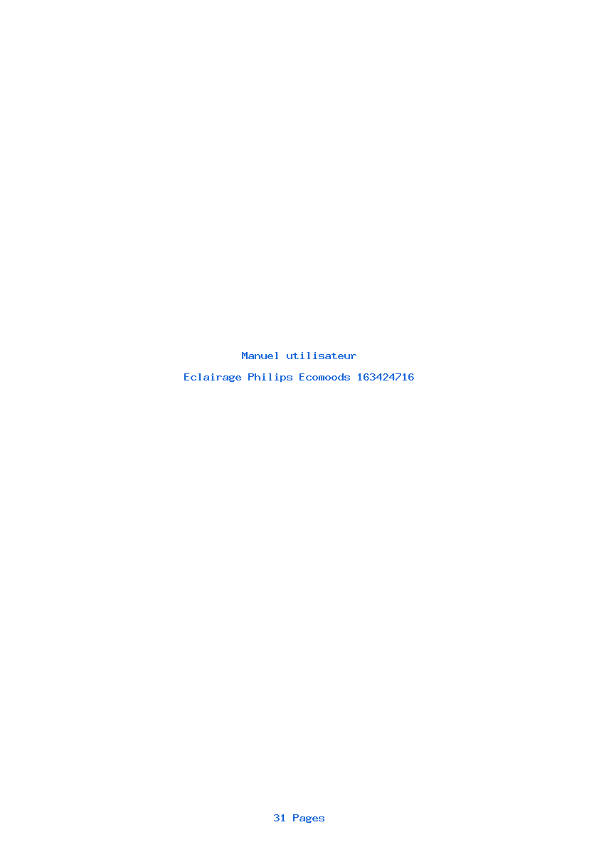 Page 1 de la notice Manuel utilisateur Philips Ecomoods 163424716