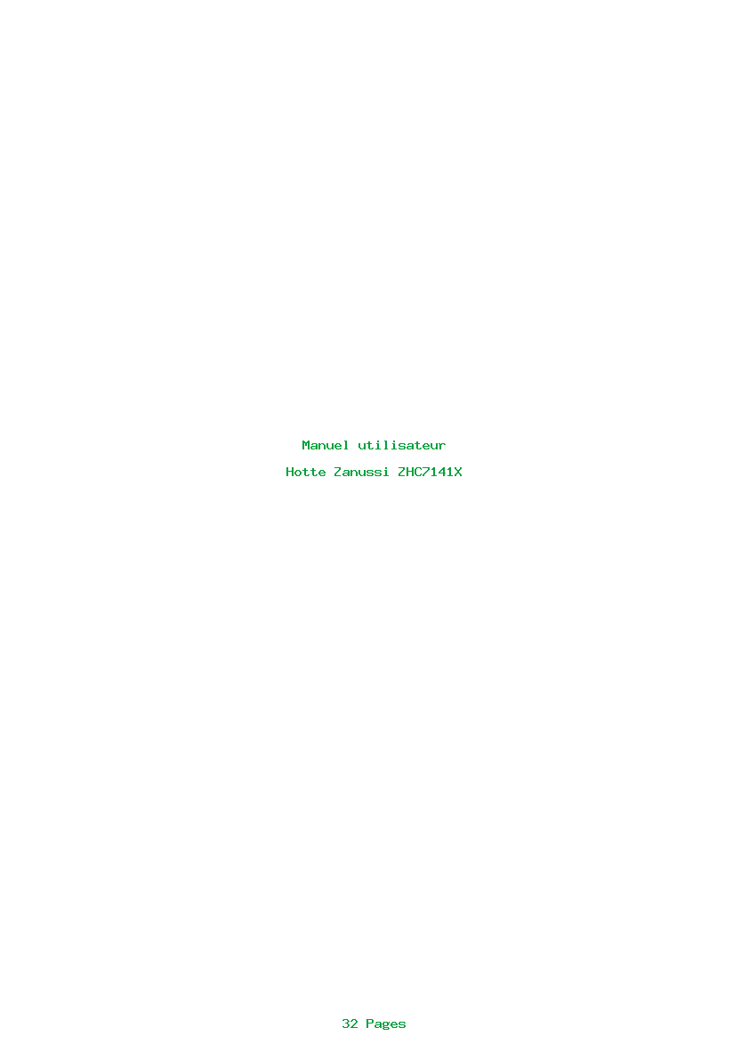Page 1 de la notice Manuel utilisateur Zanussi ZHC7141X