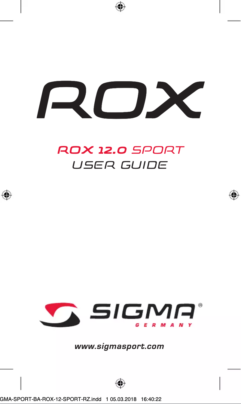 Page 1 de la notice Manuel utilisateur Sigma ROX 12.0 Sport