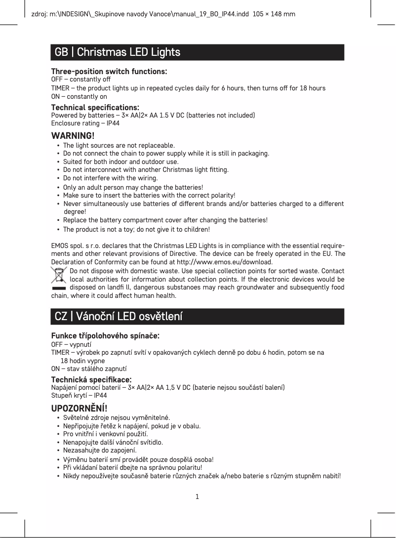 Página 1 del manual Manual de usuario Emos D4FC03