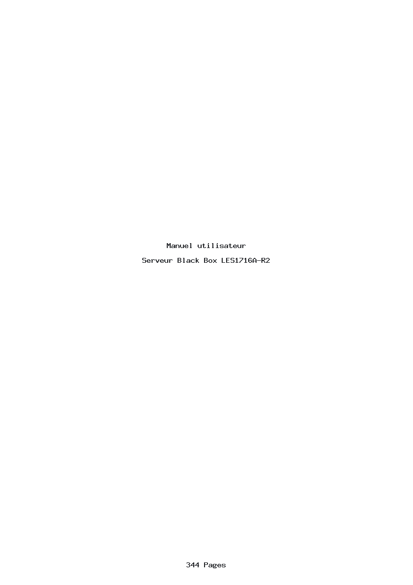 Page 1 de la notice Manuel utilisateur Black Box LES1716A-R2
