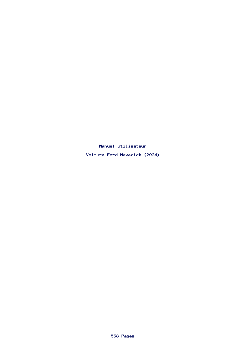 Page 1 de la notice Manuel utilisateur Ford Maverick (2024)
