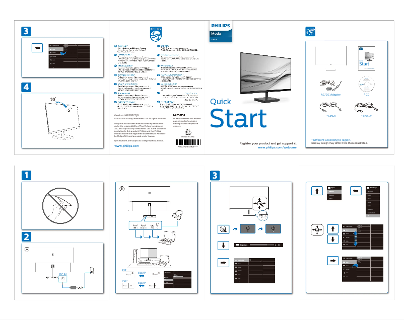 Page n°1 - Manuel utilisateur Philips C Line 276C8