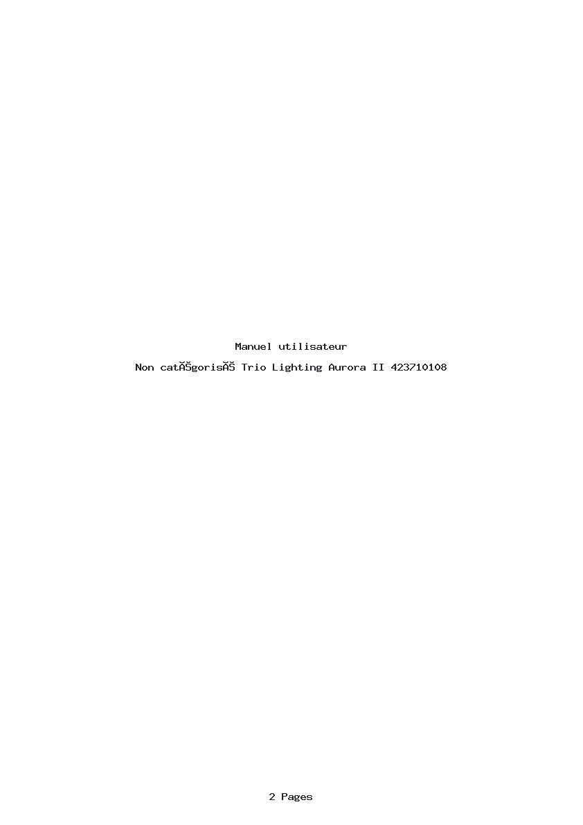 Page 1 de la notice Manuel utilisateur Trio Lighting Aurora II 423710108