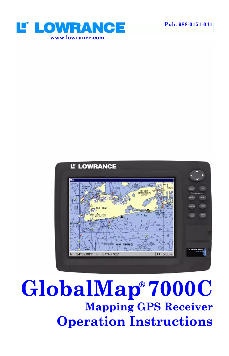 Page 1 of the manual User Manual Lowrance GlobalMap 7000C