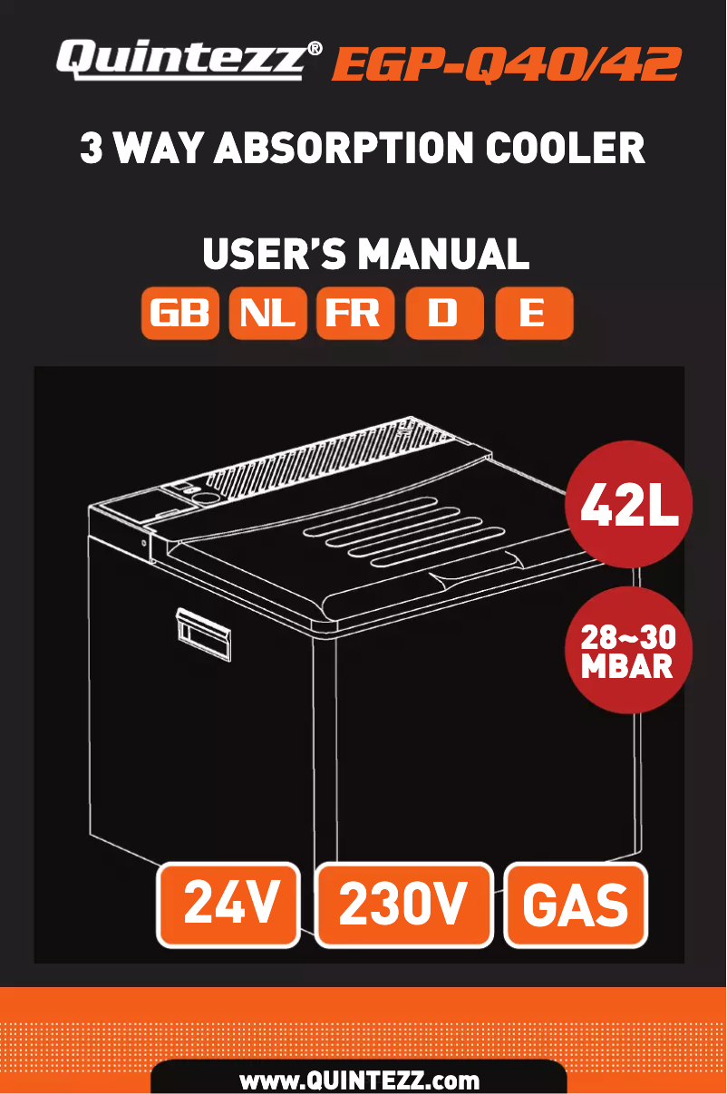 Page 1 de la notice Manuel utilisateur Quintezz EGP-Q42