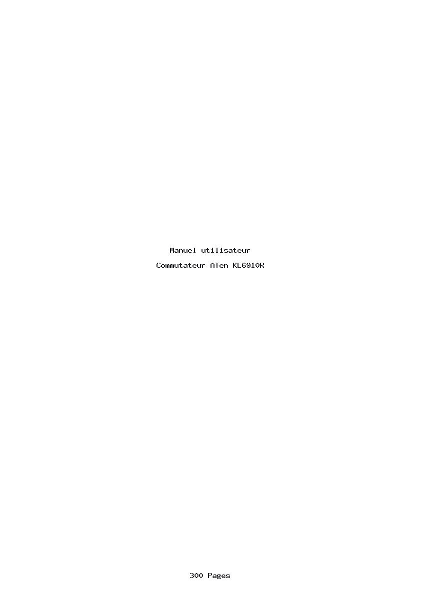 Page 1 de la notice Manuel utilisateur ATen KE6910R
