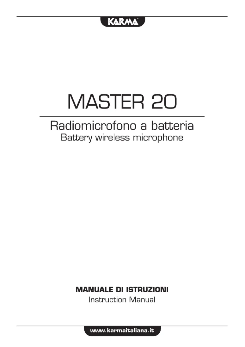 Page 1 de la notice Manuel utilisateur Karma Master 20