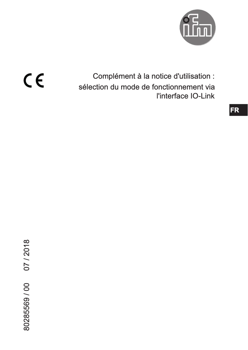 Page 1 de la notice Manuel utilisateur IFM PN2696