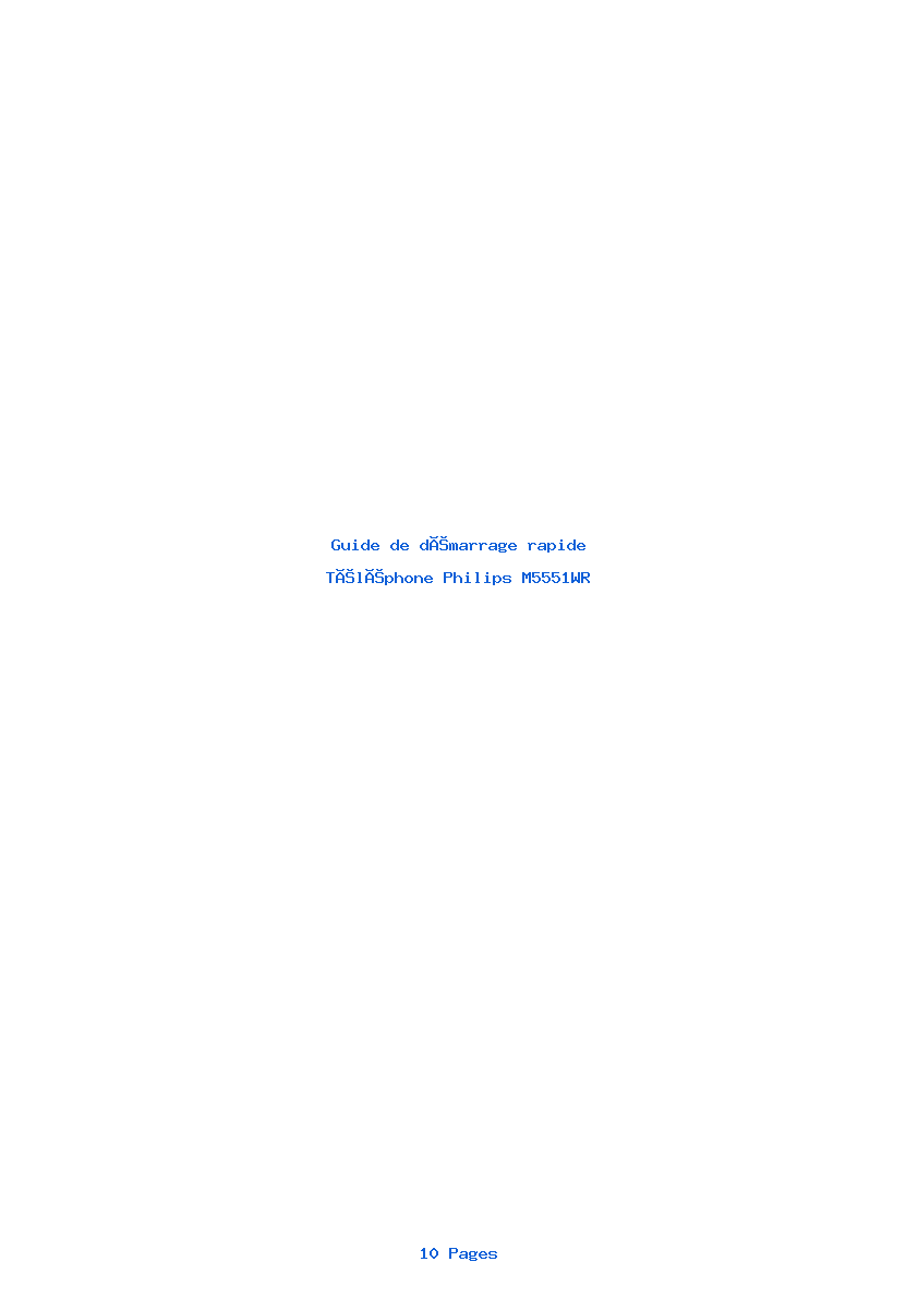 Image de la première page du manuel de l'appareil M5551WR