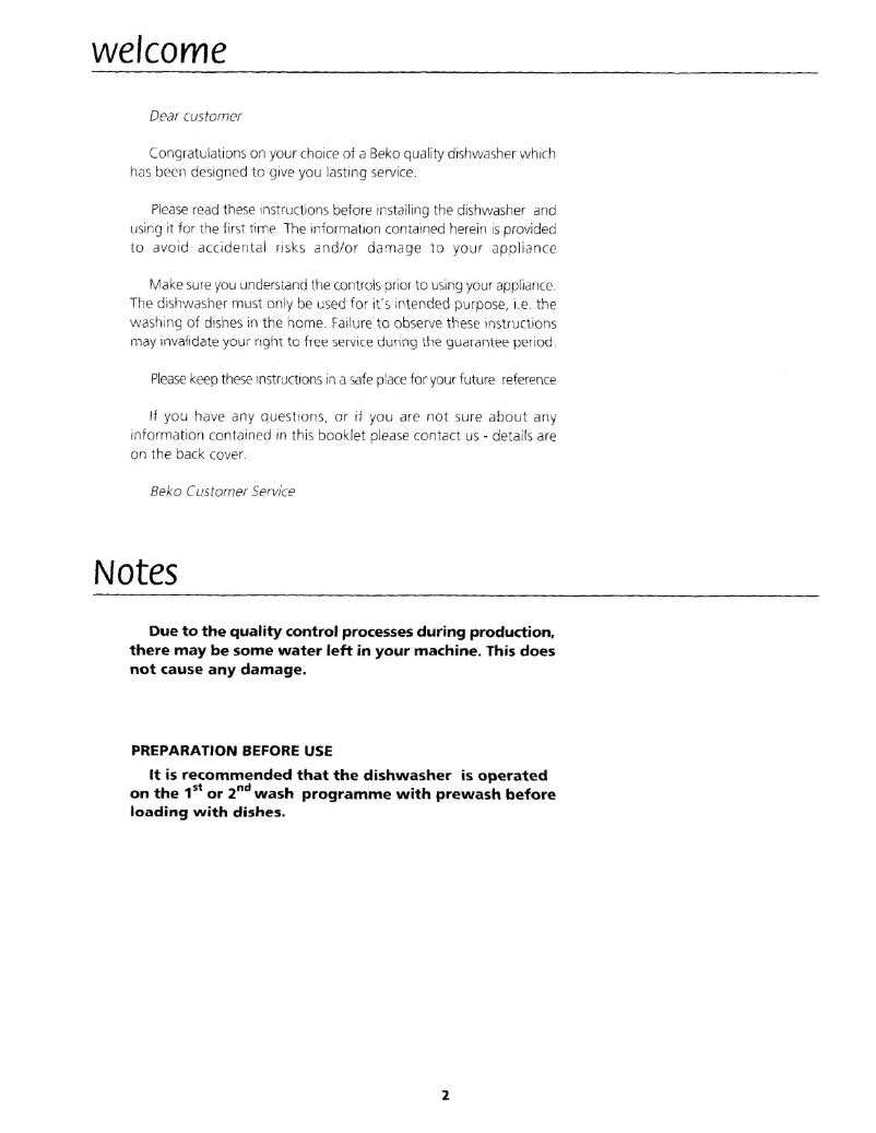Page 1 de la notice Manuel utilisateur Beko D373