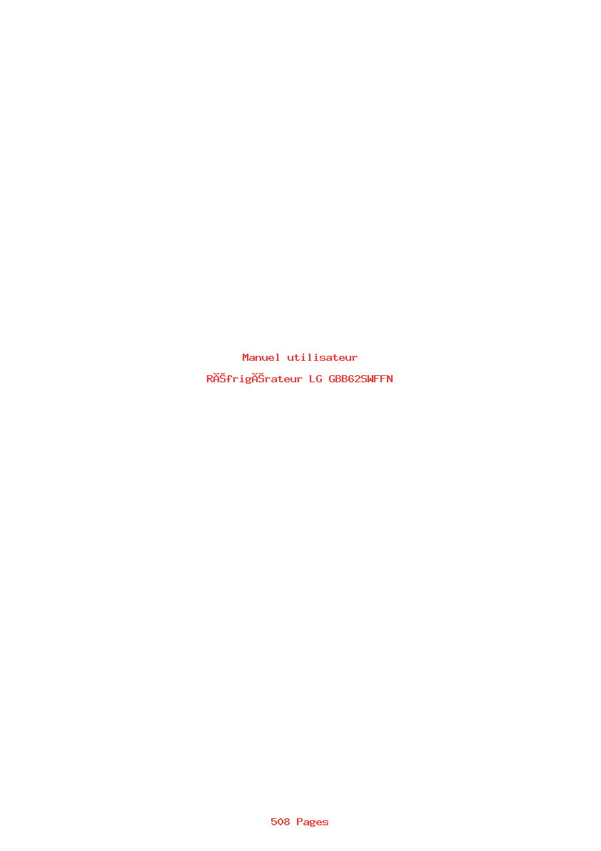 Page 1 de la notice Manuel utilisateur LG GBB62SWFFN