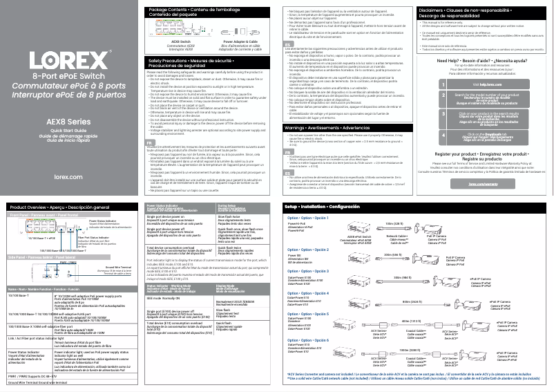 Page 1 de la notice Guide de démarrage rapide Lorex AEX8