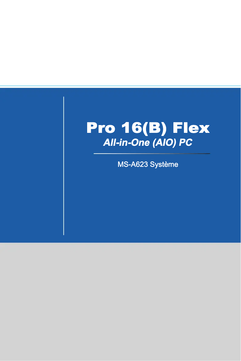 Page 1 de la notice Manuel utilisateur MSI Wind Top PRO 16 FLEX-017XEU