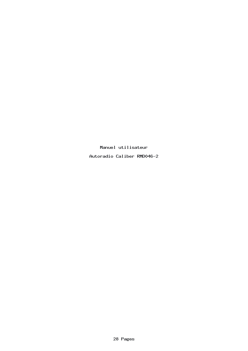 Page 1 de la notice Manuel utilisateur Caliber RMD046-2