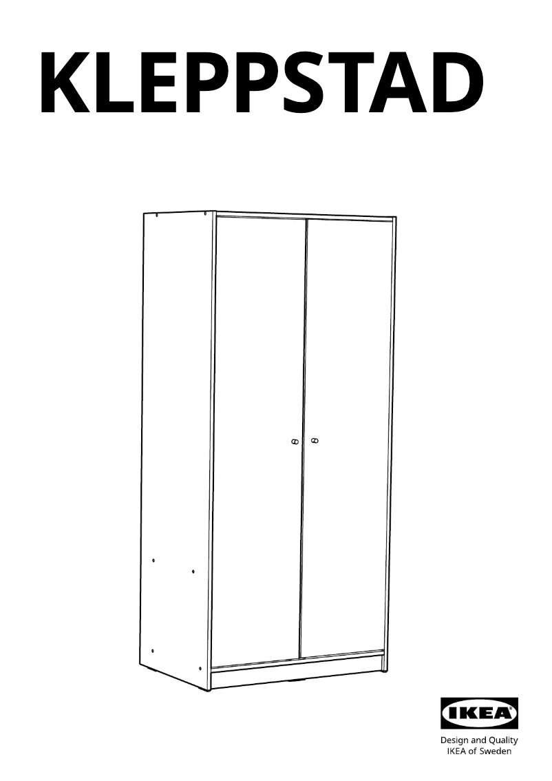 Page 1 de la notice Manuel utilisateur Ikea KLEPPSTAD 104.372.37