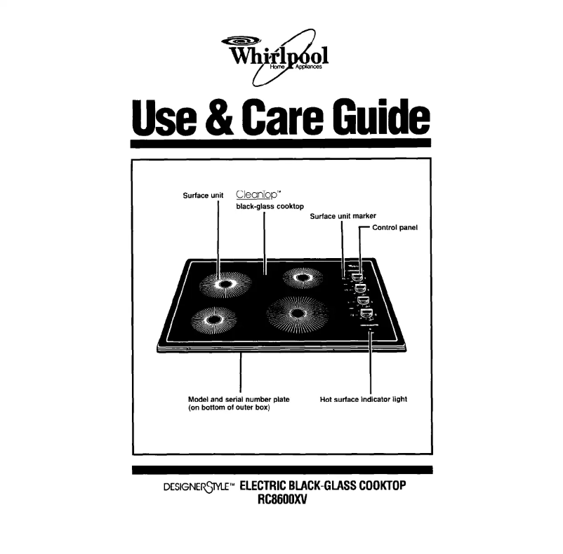 Page 1 de la notice Manuel utilisateur Whirlpool RC8600XV0
