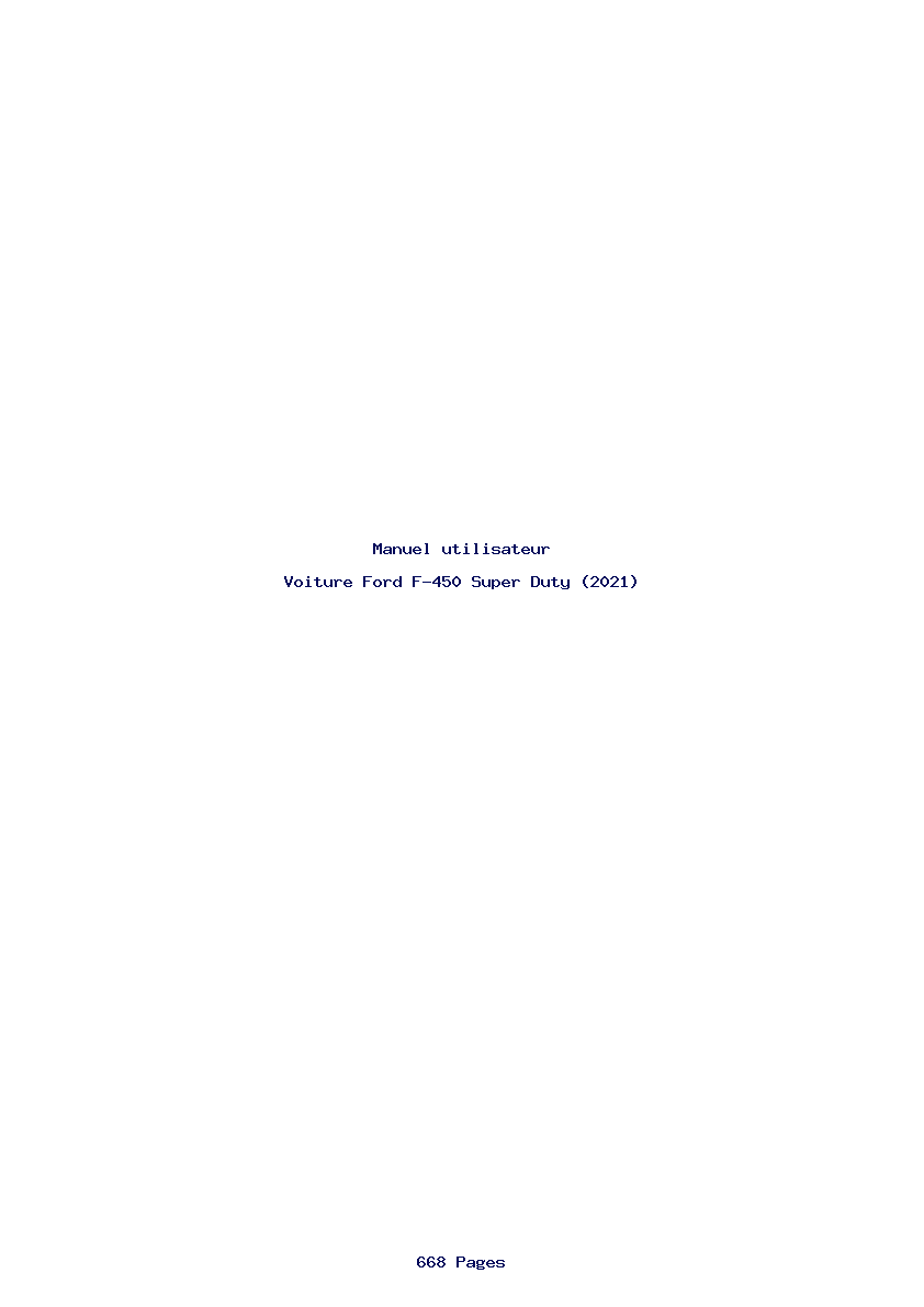 Page 1 de la notice Manuel utilisateur Ford F-450 Super Duty (2021)