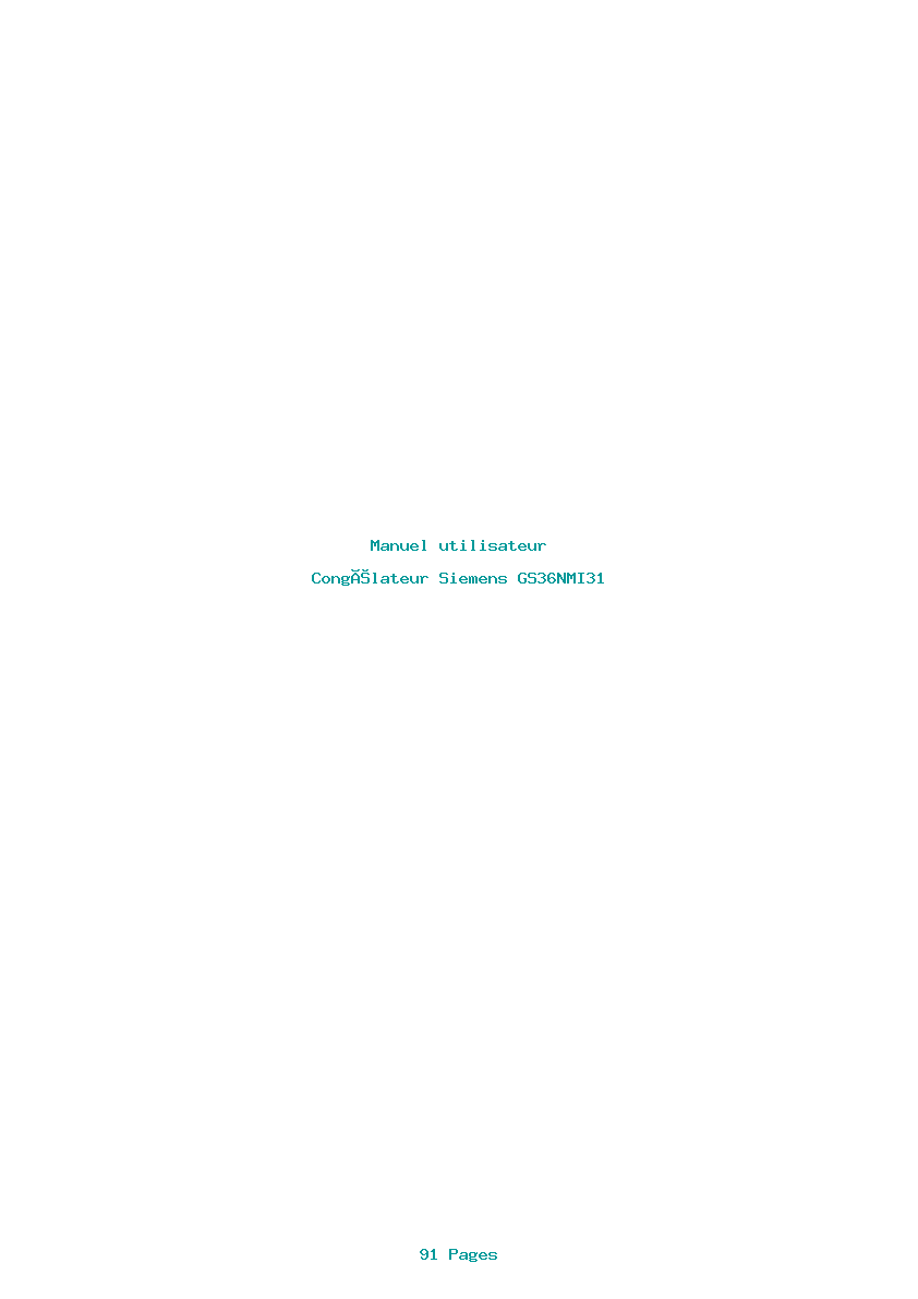 Page 1 de la notice Manuel utilisateur Siemens GS36NMI31