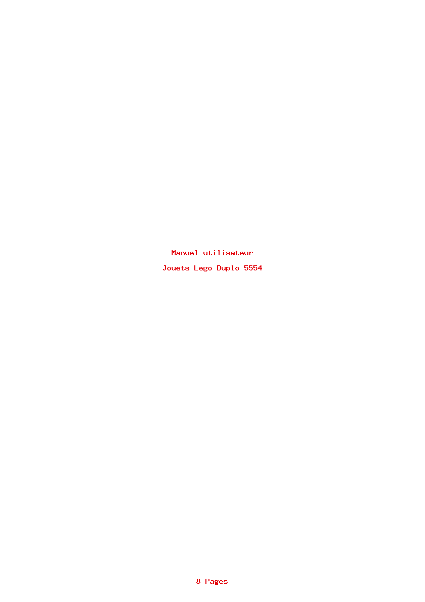 Page 1 de la notice Manuel utilisateur Lego Duplo 5554