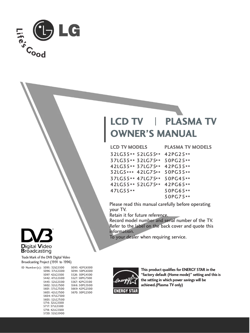 Page 1 de la notice Manuel utilisateur LG 477500