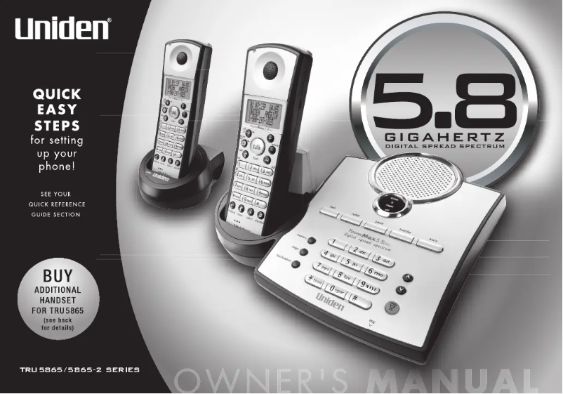 Page 1 of the manual User Manual Uniden TRU 5865