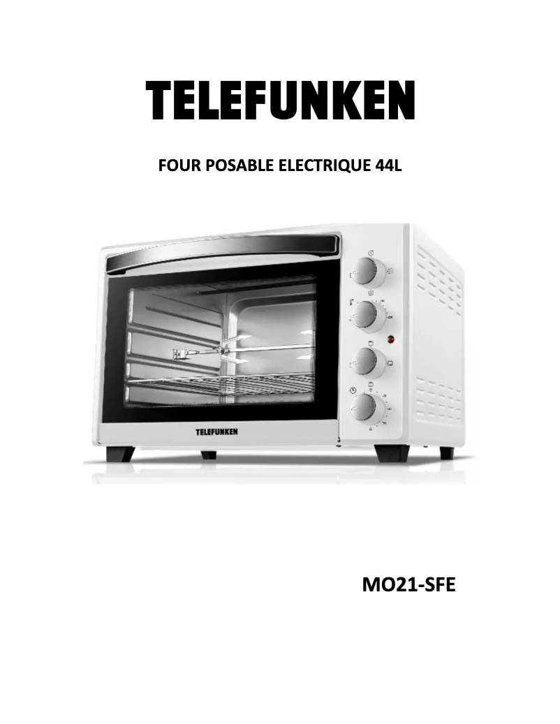 Page 1 de la notice Manuel utilisateur Telefunken MO-21SFE