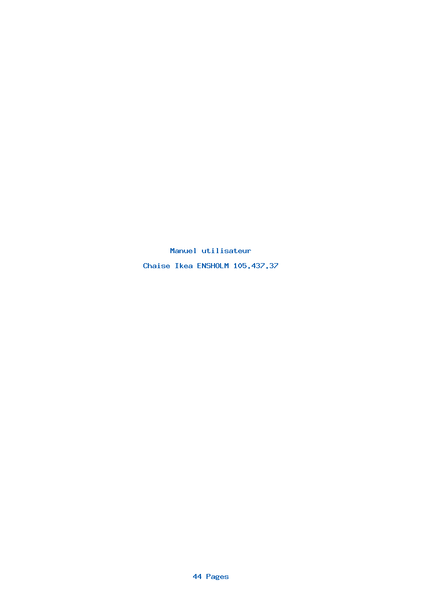 Page 1 de la notice Manuel utilisateur Ikea ENSHOLM 105.437.37