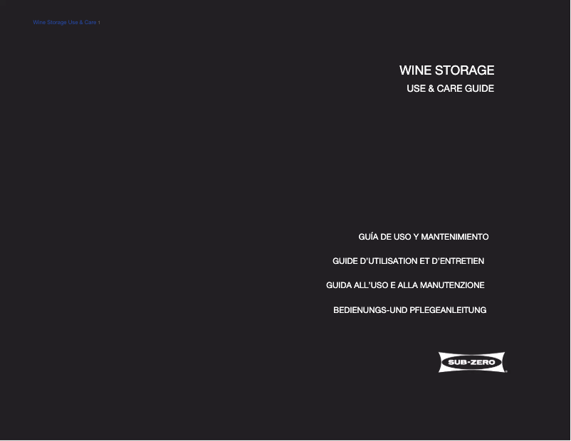 Page 1 de la notice Manuel utilisateur Sub-Zero ICB424G