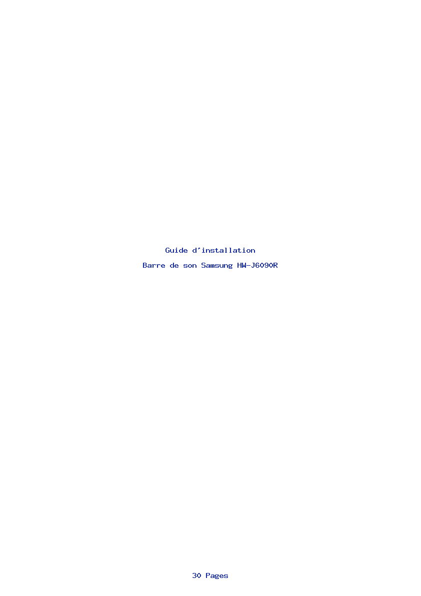 Page 1 de la notice Guide d'installation Samsung HW-J6090R