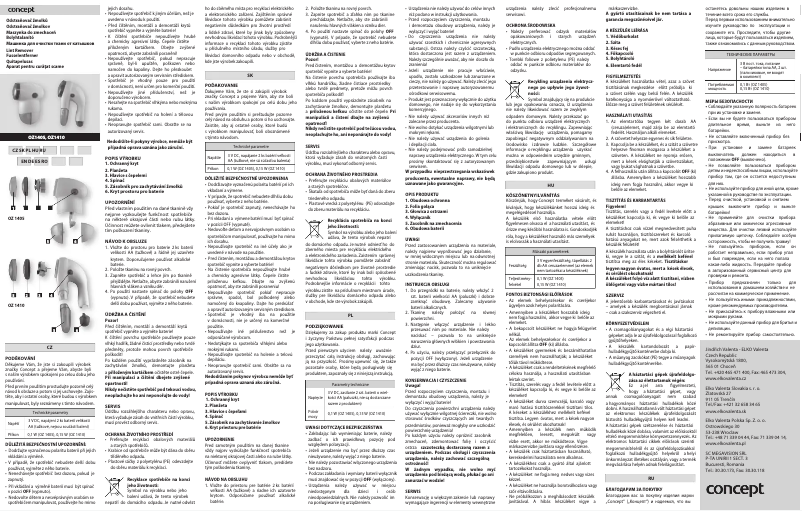 Page 1 de la notice Manuel utilisateur Concept OZ-1405