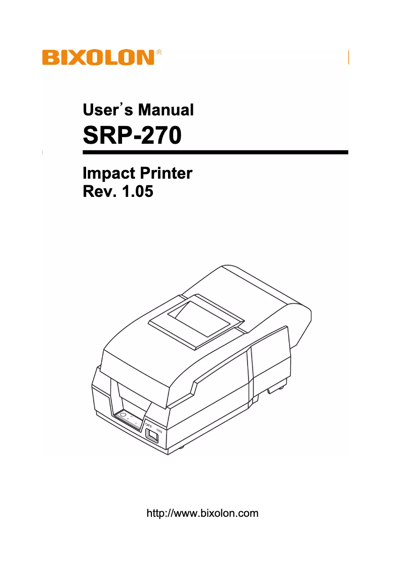 Page 1 of the manual User Manual Bixolon SRP-270CU