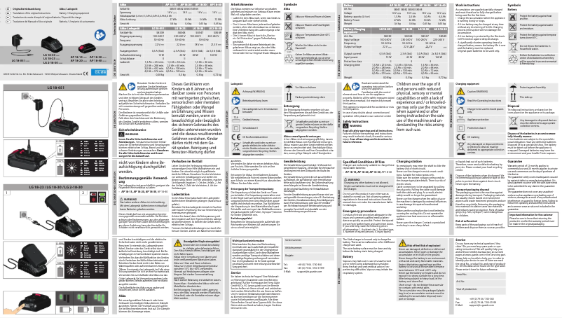 Page 1 de la notice Manuel utilisateur Güde LG 18-23