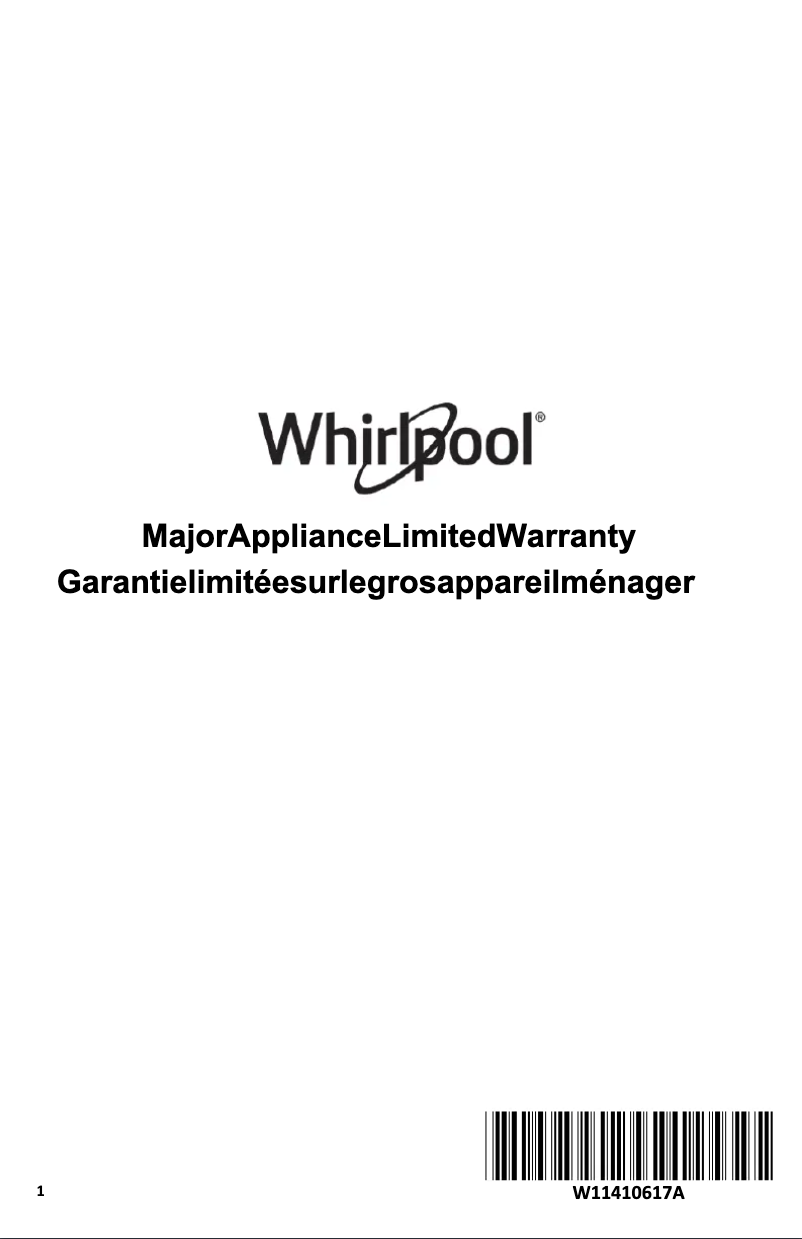 Página 1 del manual Información de garantía Whirlpool WMMF5930PV