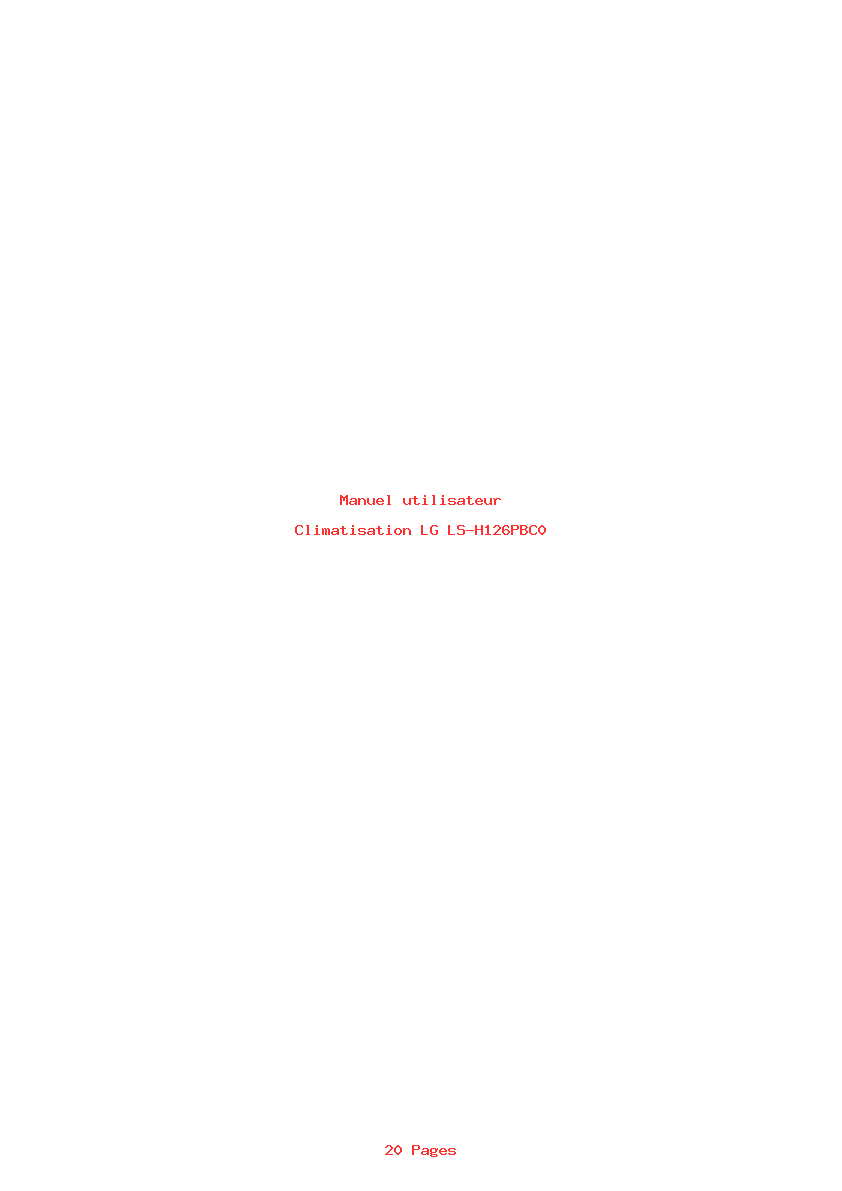 Page 1 de la notice Manuel utilisateur LG LS-H126PBC0