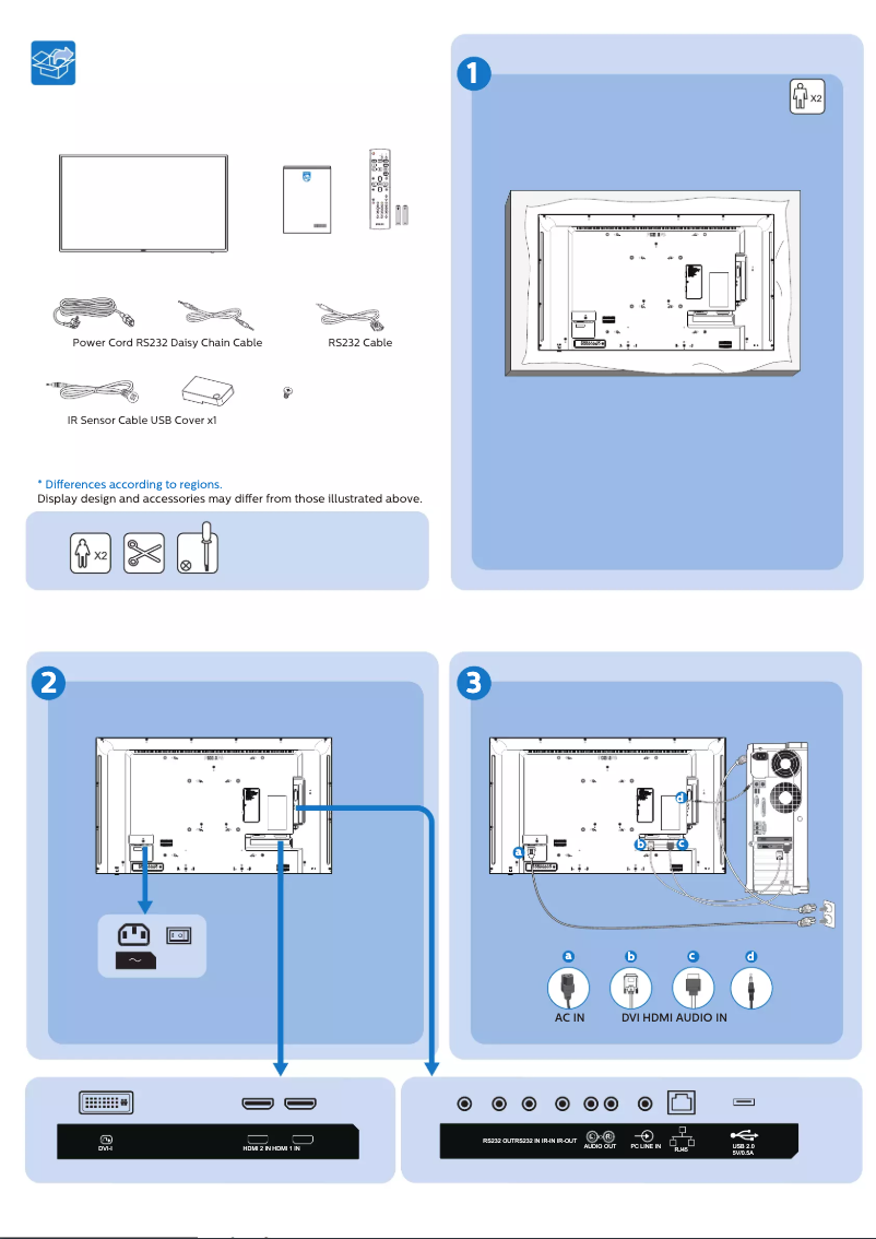 Página 1 del manual Guía de inicio rápido Philips 43BDL3010Q